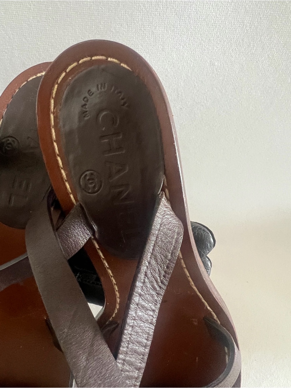 Chanel Brown Strappy Ankle-Wrap Heeled Sandals - Picture 5 of 13
